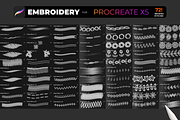 72 Brush-stitch Embroidery PROCREATE, a Brush Add-On by Graphics Resources (Thumbnail 5 of 11)