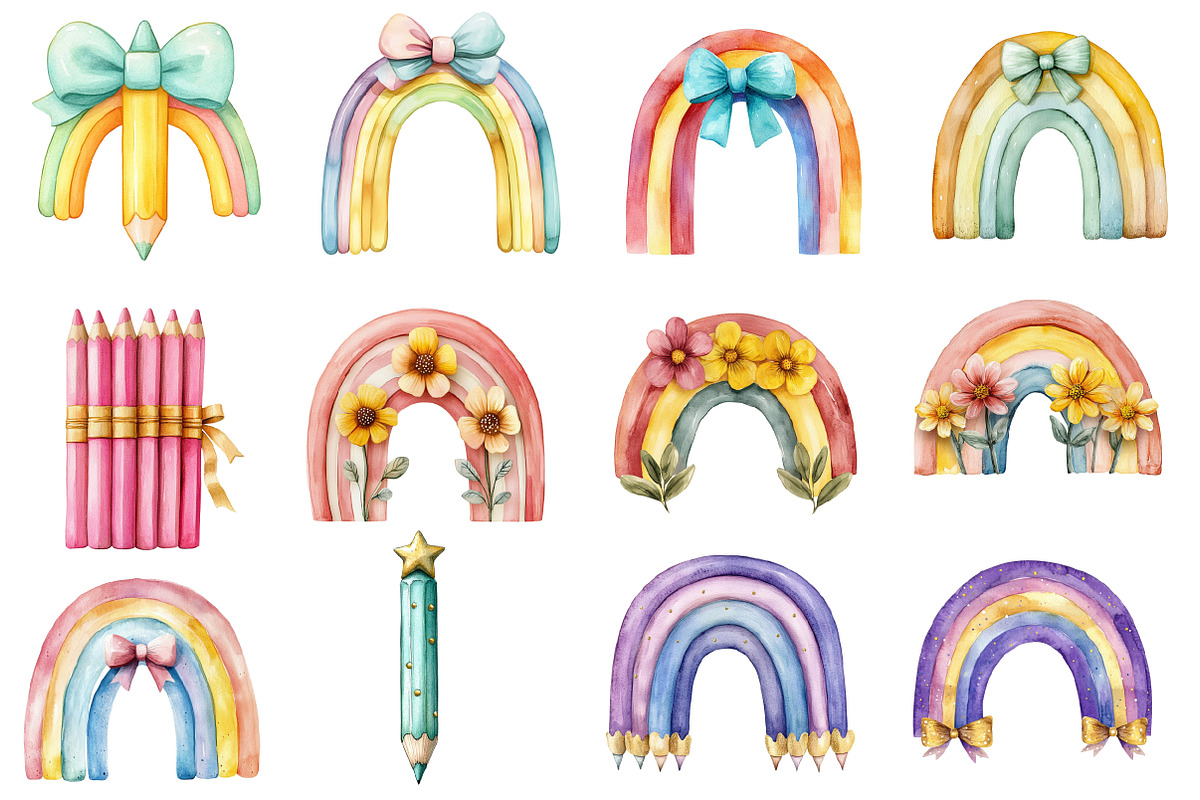 Coquette School Pencil Bow Clipart, an Illustration by Designworld (Photo 2 of 5)