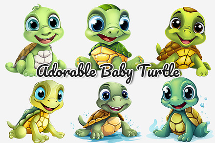 Adorable Baby Turtle Cartoon