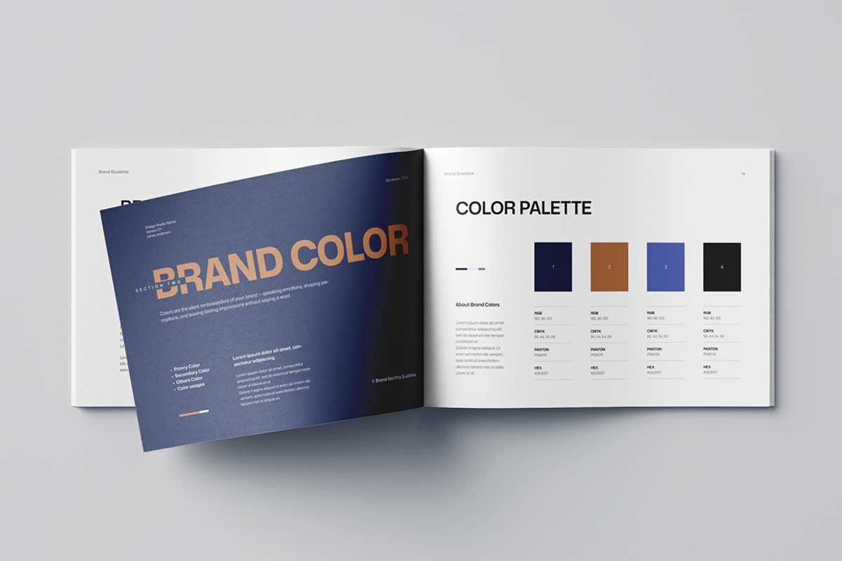 Brand Guidelines Layout | Word & EPS, a Brochure Template by HiveArts (Photo 7 of 13)