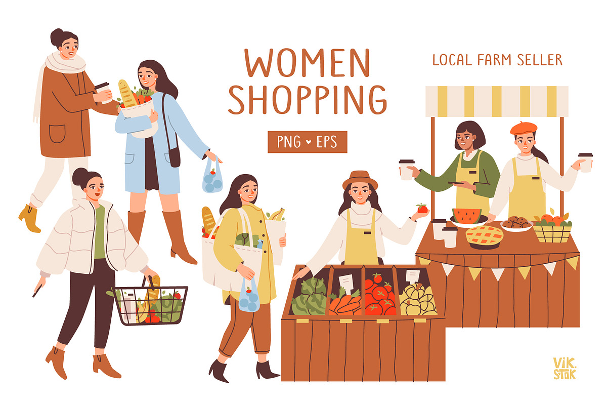 Women shopping | Local farm, a Person Illustration by vik.stock (Photo 1 of 5)