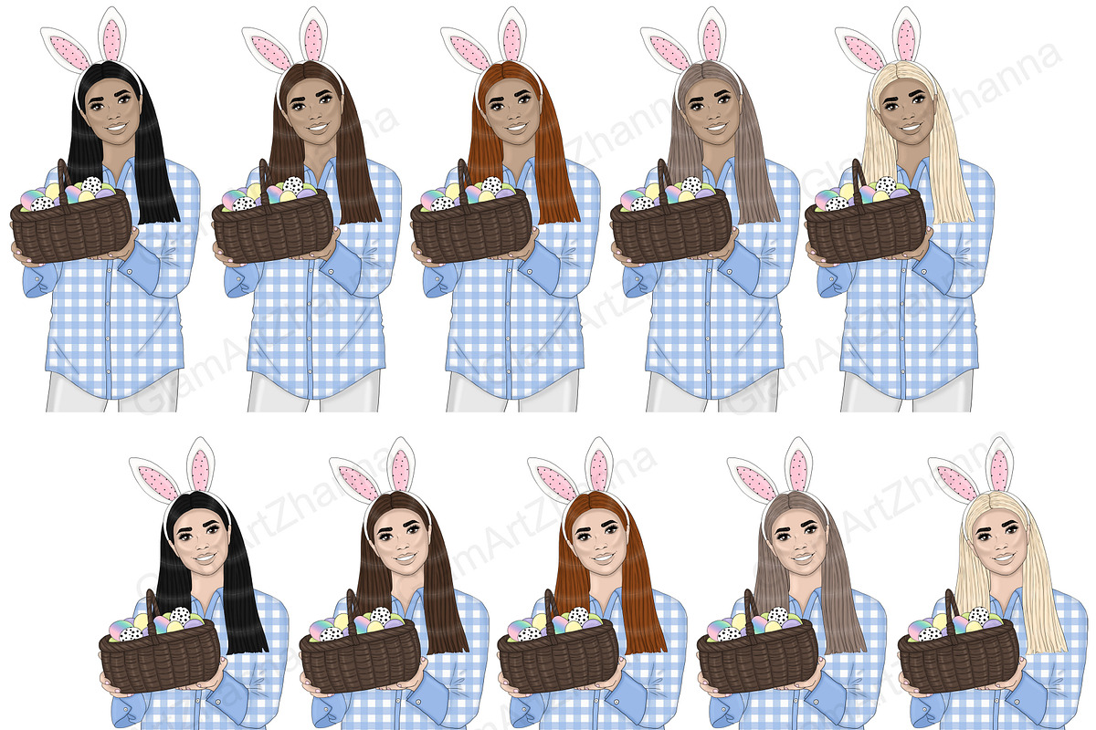 Easter Bright Girls PNG Clipart, a Person Illustration by GlamArtZhanna (Photo 5 of 5)