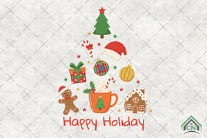 Christmas Happy Holiday Sublimation, an Illustration by Craft Nest