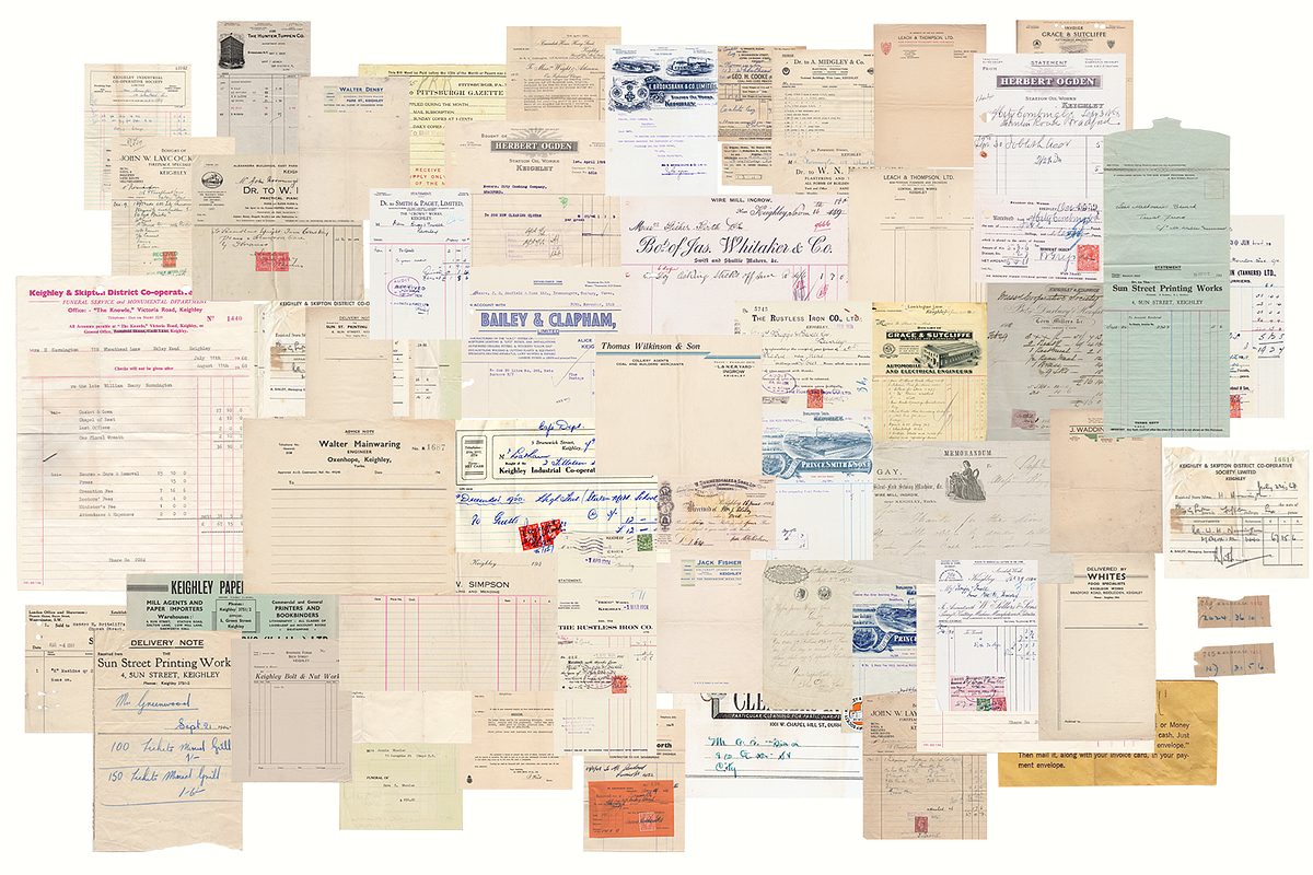Vintage Invoices And Receipts, a Texture Graphic by Lilithcollageart