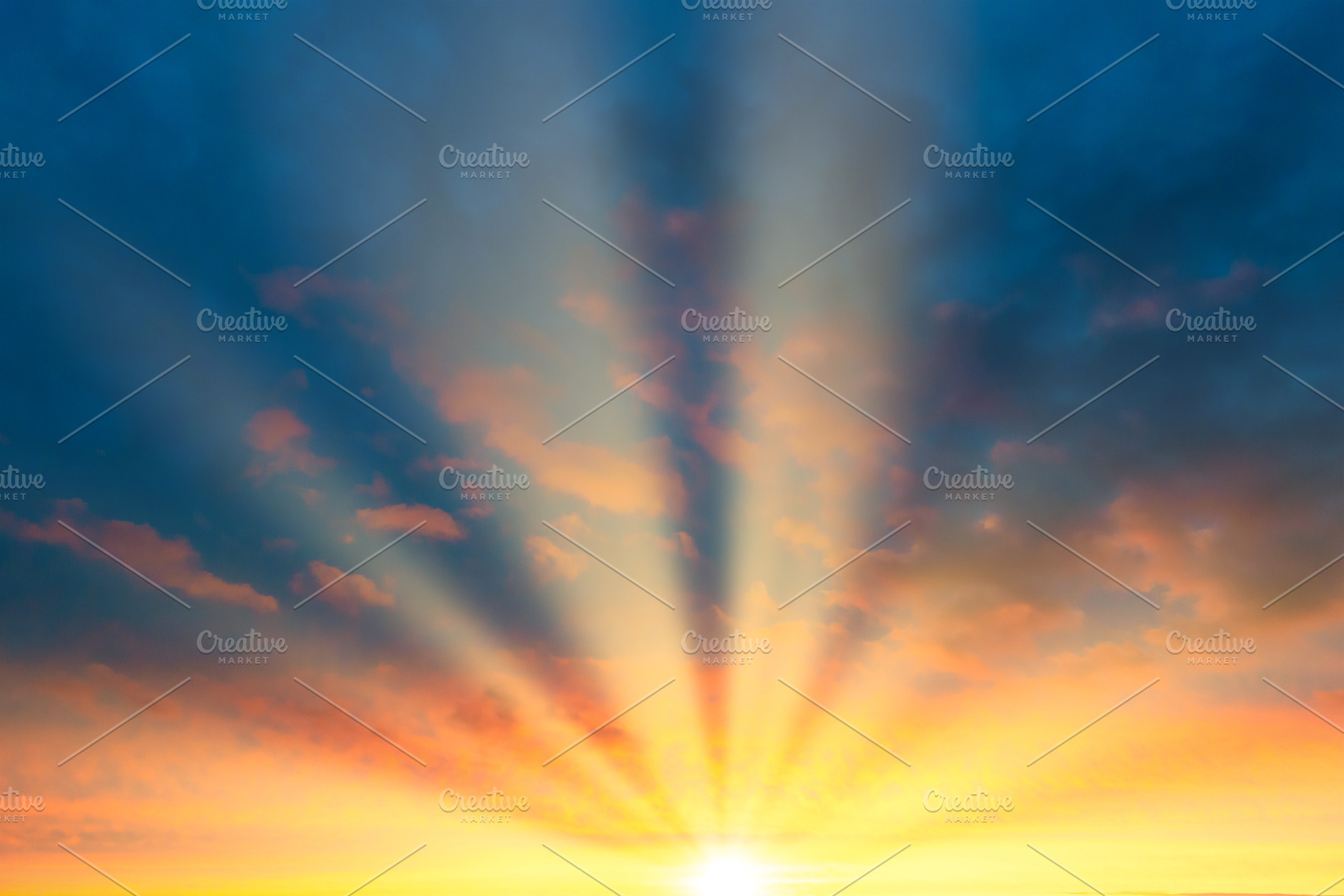 Sunset sky, sun with sun rays beams, a Nature Photo by Vapi