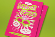 Pink Green Mardi Gras Flyer Set, a Flyer Template by graphicook (Thumbnail 4 of 6)
