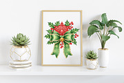 Christmas Holly Bow PNG, an Illustration by Craft Nest (Thumbnail 2 of 6)