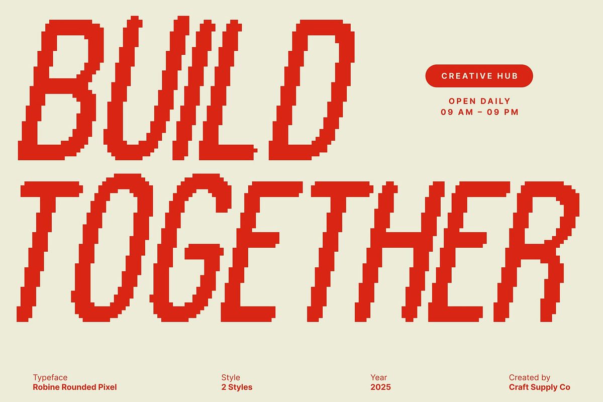 Robine Rounded Pixel, a Sans Serif Font by Craft Supply Co. (Photo 6 of 8)