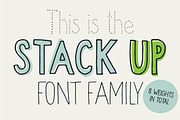 Stack up - The universal font family, a Sans Serif Font by Vitek Graphic (Thumbnail 1 of 6)