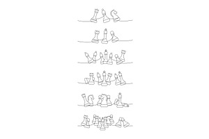 Extra wide continuous line chess, an Object Illustration by GraphiShop
