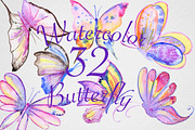 Watercolor Butterfly Set #2, an Object Graphic by IvanFet (Thumbnail 3 of 6)