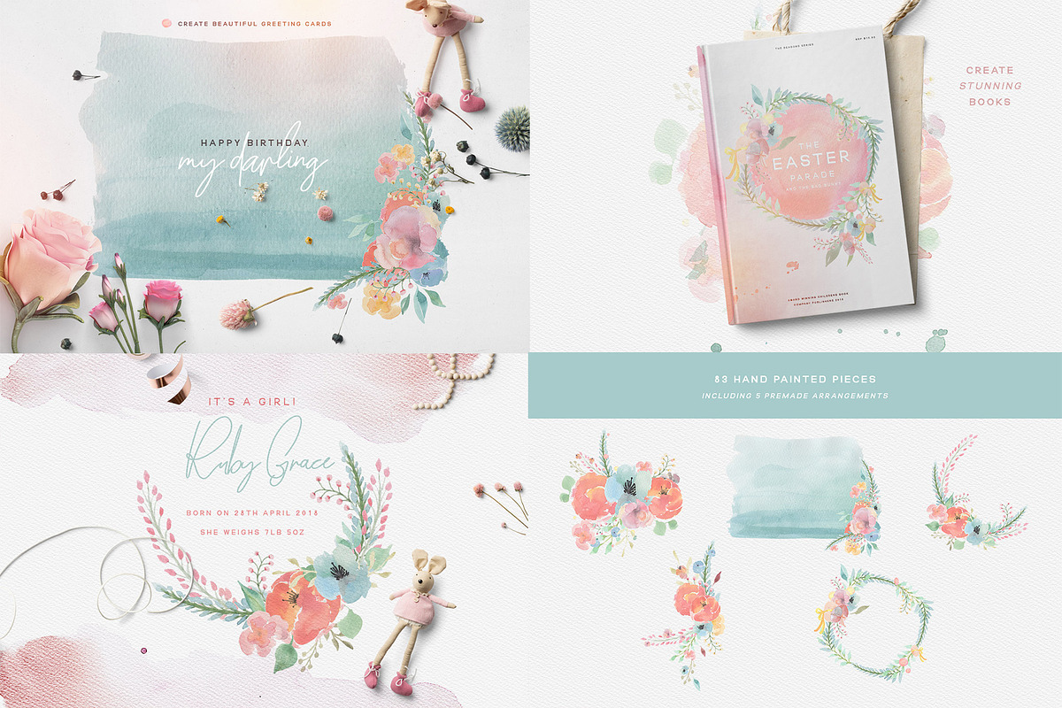 Watercolor Bundle - Designer Deal, an Illustration by Creativeqube Design (Photo 22 of 72)
