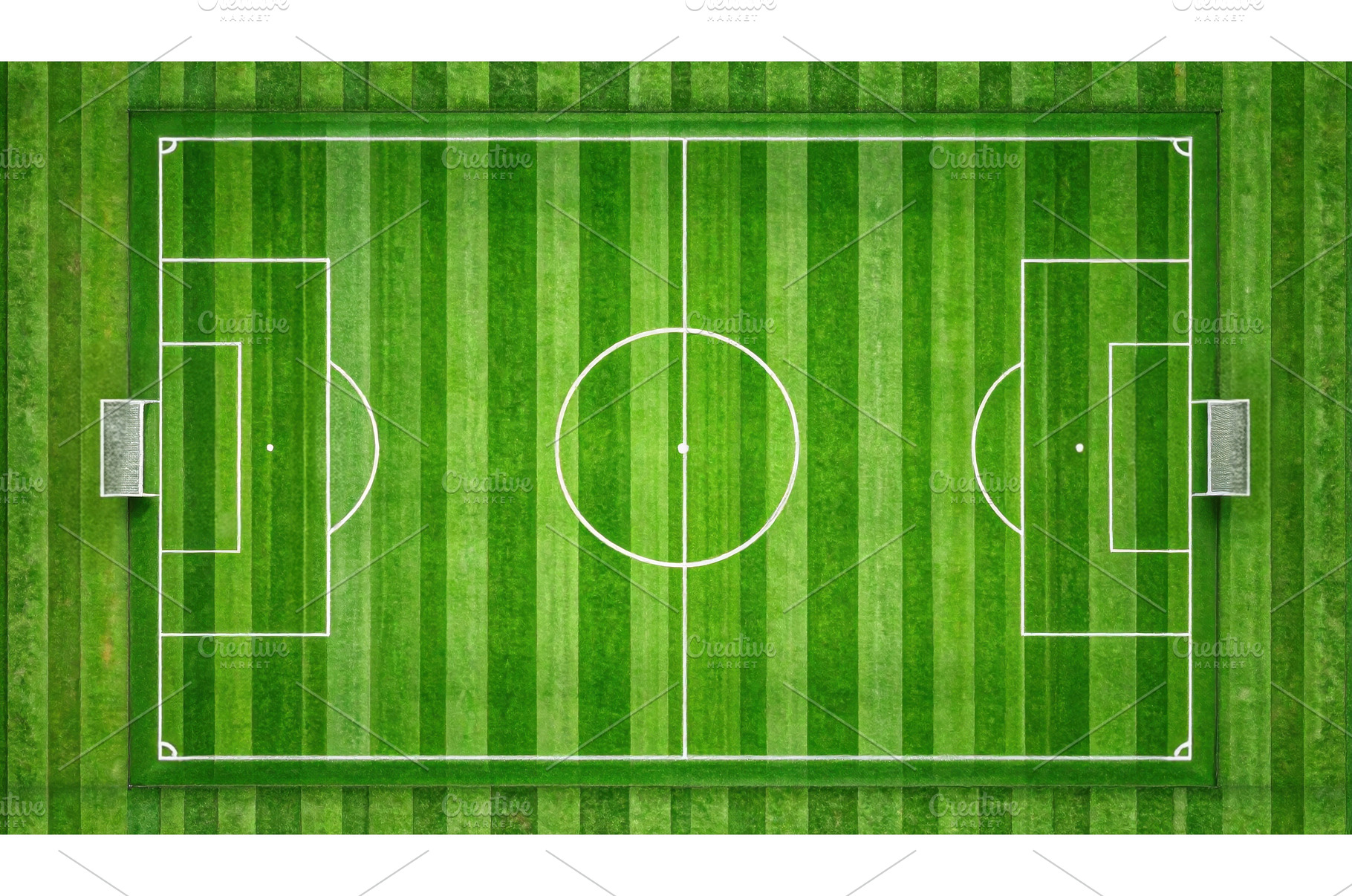 Top-down view of a soccer field, a Sports & Recreation Photo by Igor Tichonow
