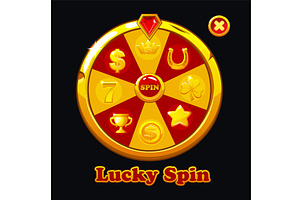 Golden and red fortune wheel spin, a Graphic by BabySofja