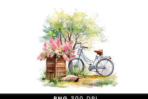 Watercolor Spring Picnic Clipart