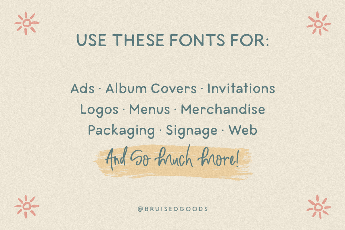 Sun Bum + Pelicano, a Handwritten Font by Bruised Goods (Photo 5 of 7)