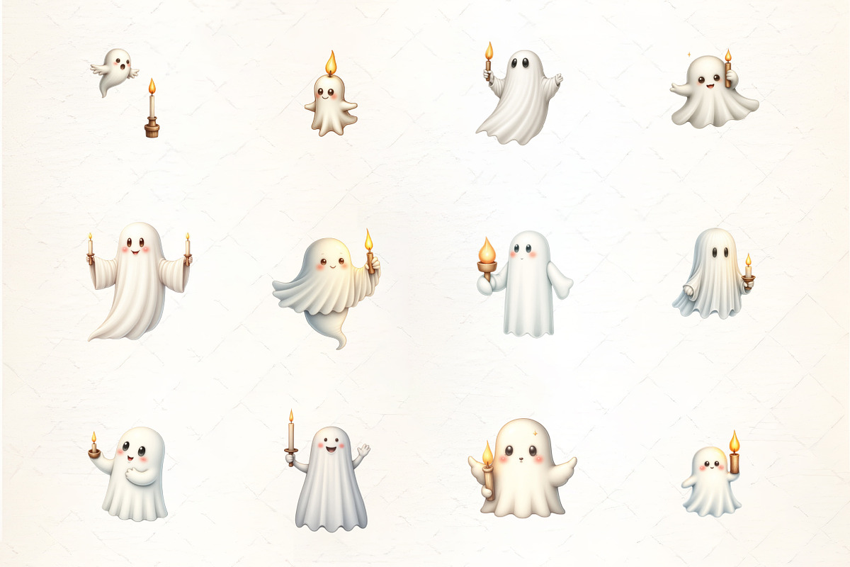 Flying Ghost with Candle Clipart, an Illustration by CrexoraLab (Photo 3 of 5)