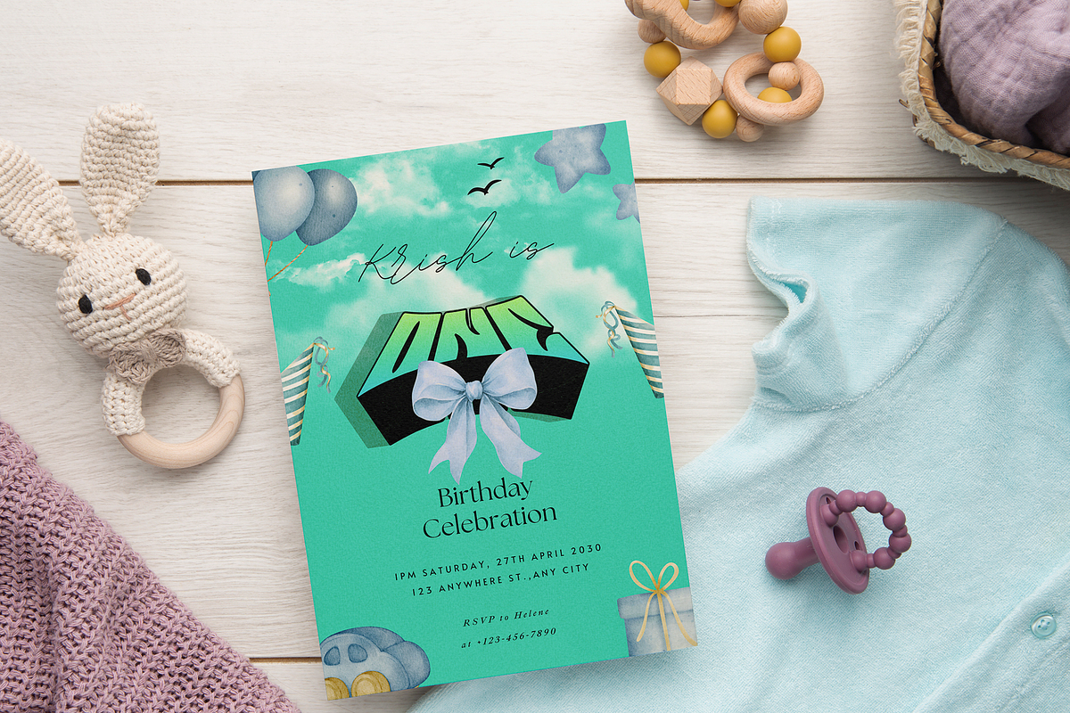 First Birthday Invitation Template, an Invitation Template by InvitingStorys (Photo 4 of 10)