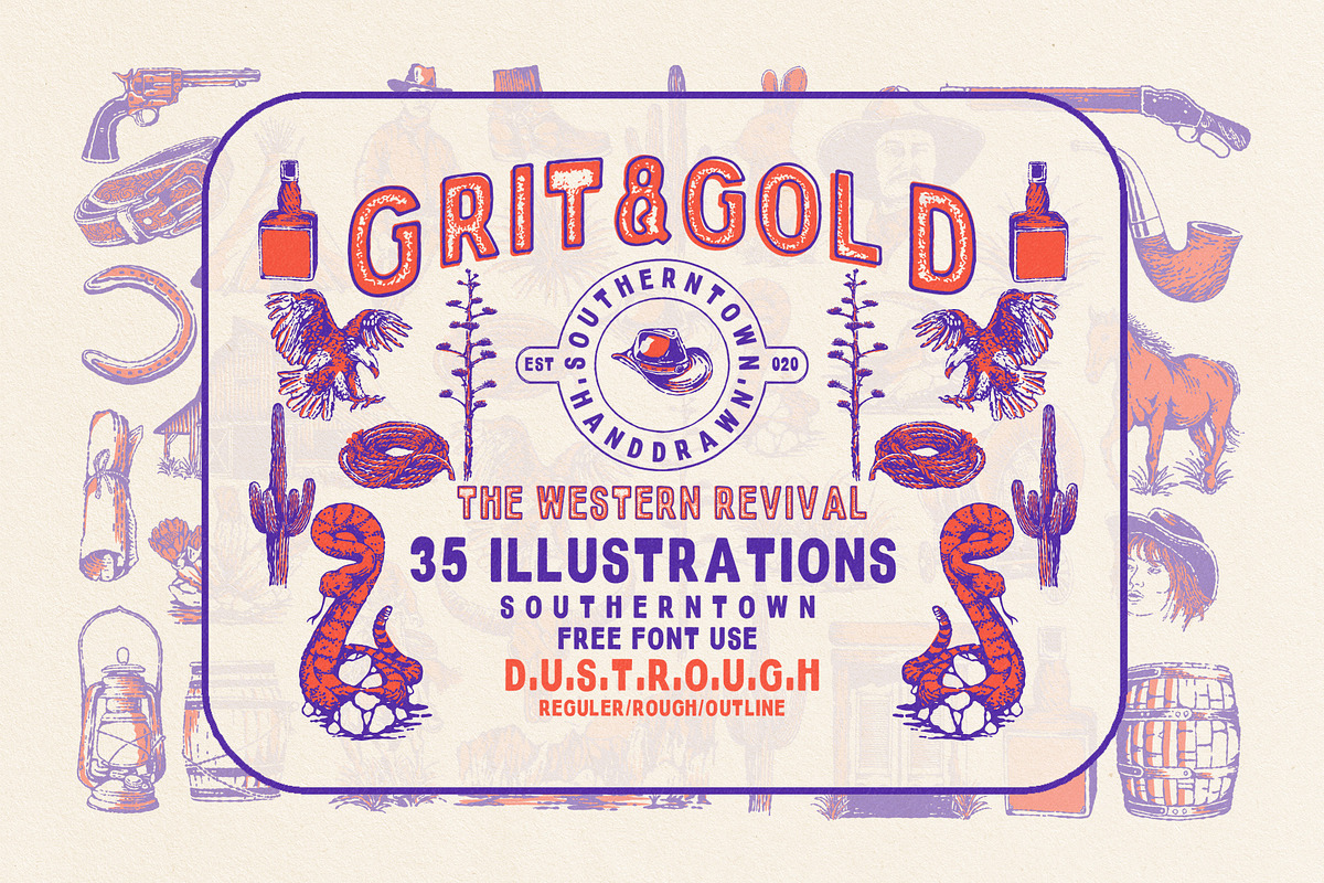 Wild West 35 icons Illustration Pack, an Object Illustration by Southerntown (Photo 1 of 3)