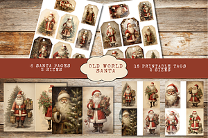 Vintage Santa Tags And Paper