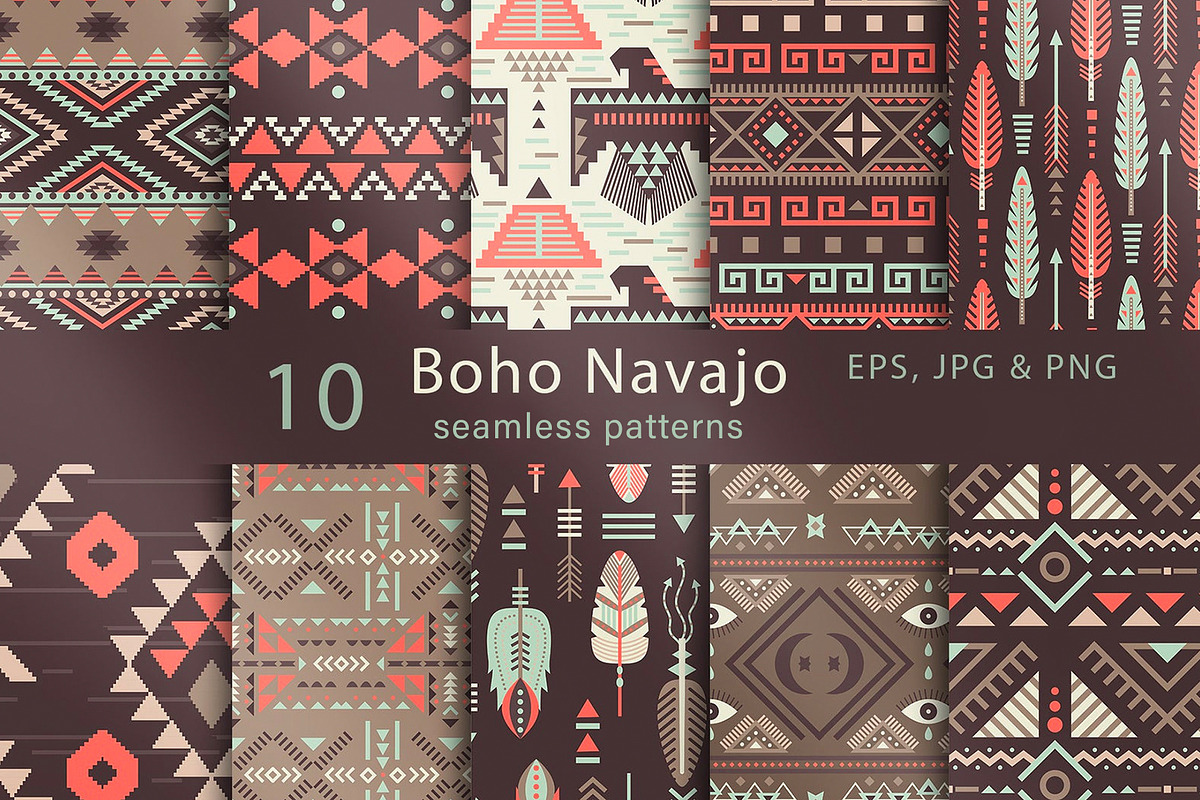 Seamless boho pattern bundle., a Pattern Graphic by Red Ink