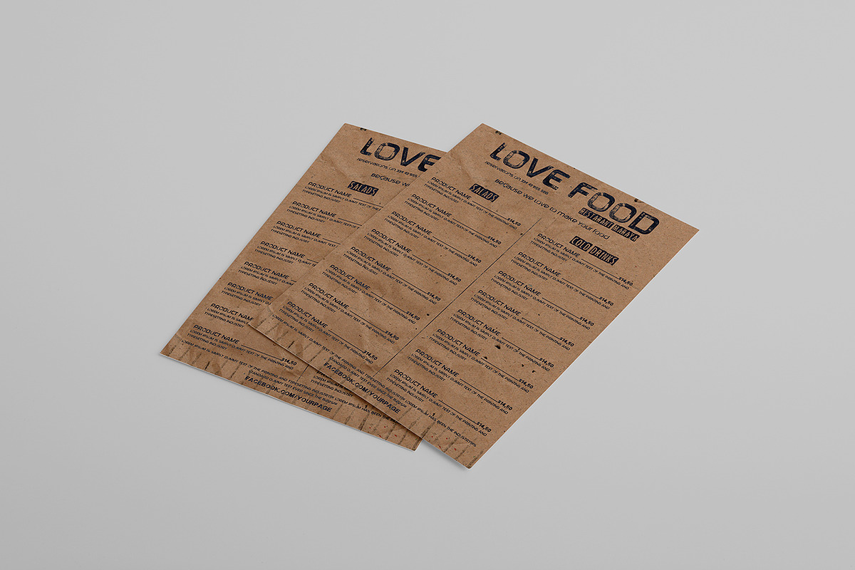 Vintage style FOOD MENU, a Flyer Template by Tzochko (Photo 3 of 5)
