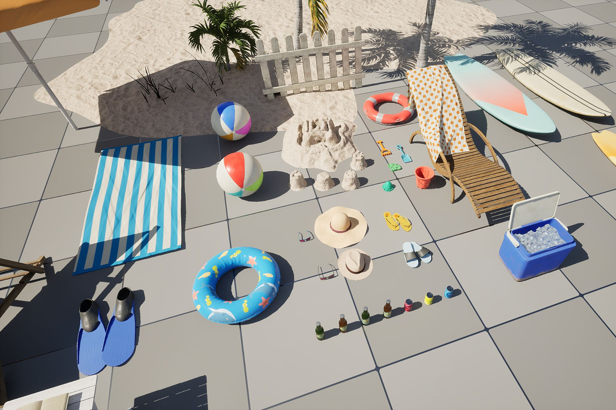A Picnic at the Beach, an Object 3D Model by FuturePastCreatives (Photo 7 of 8)