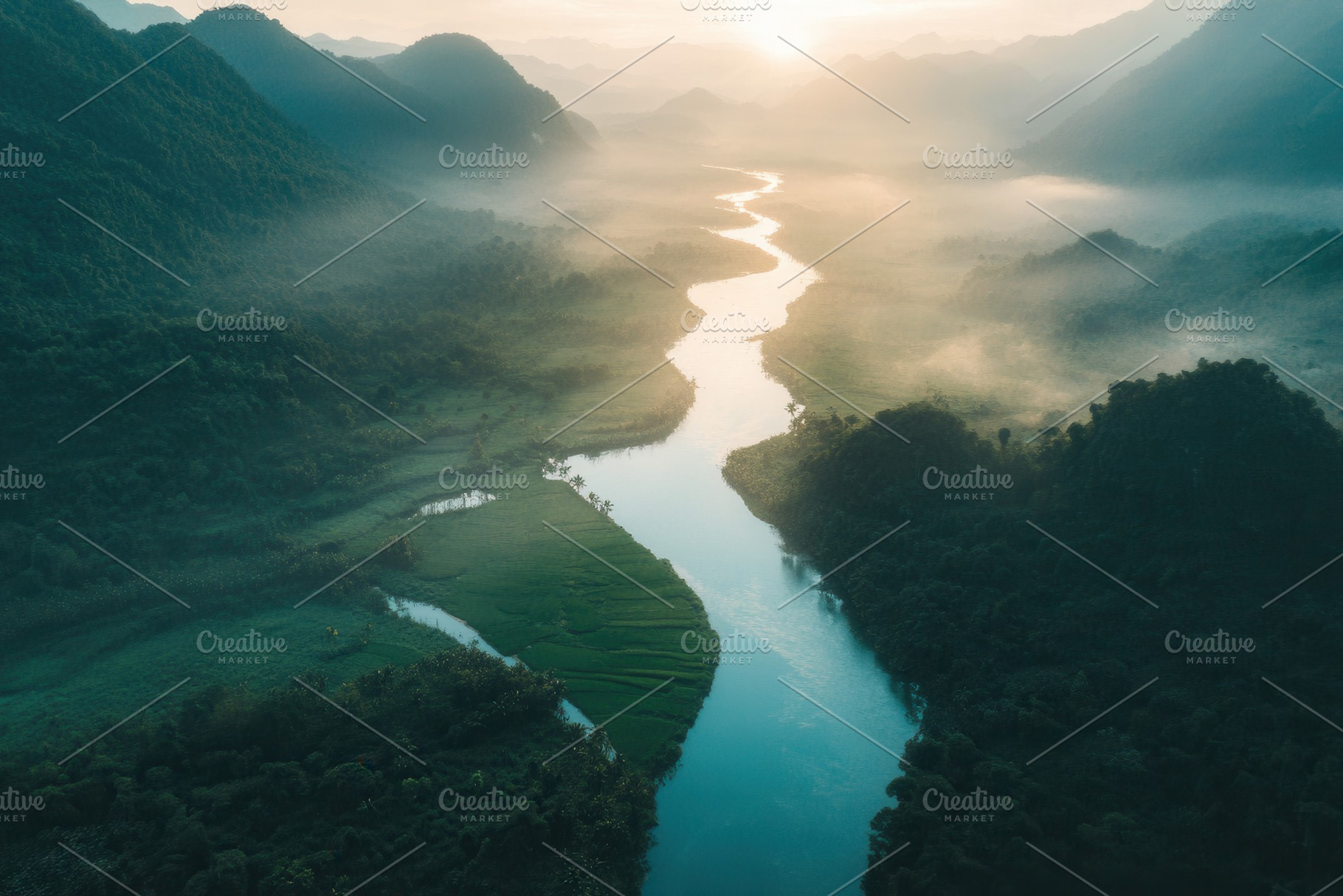 Phong Nam valley offers a serene, a Photo by Pavel_design