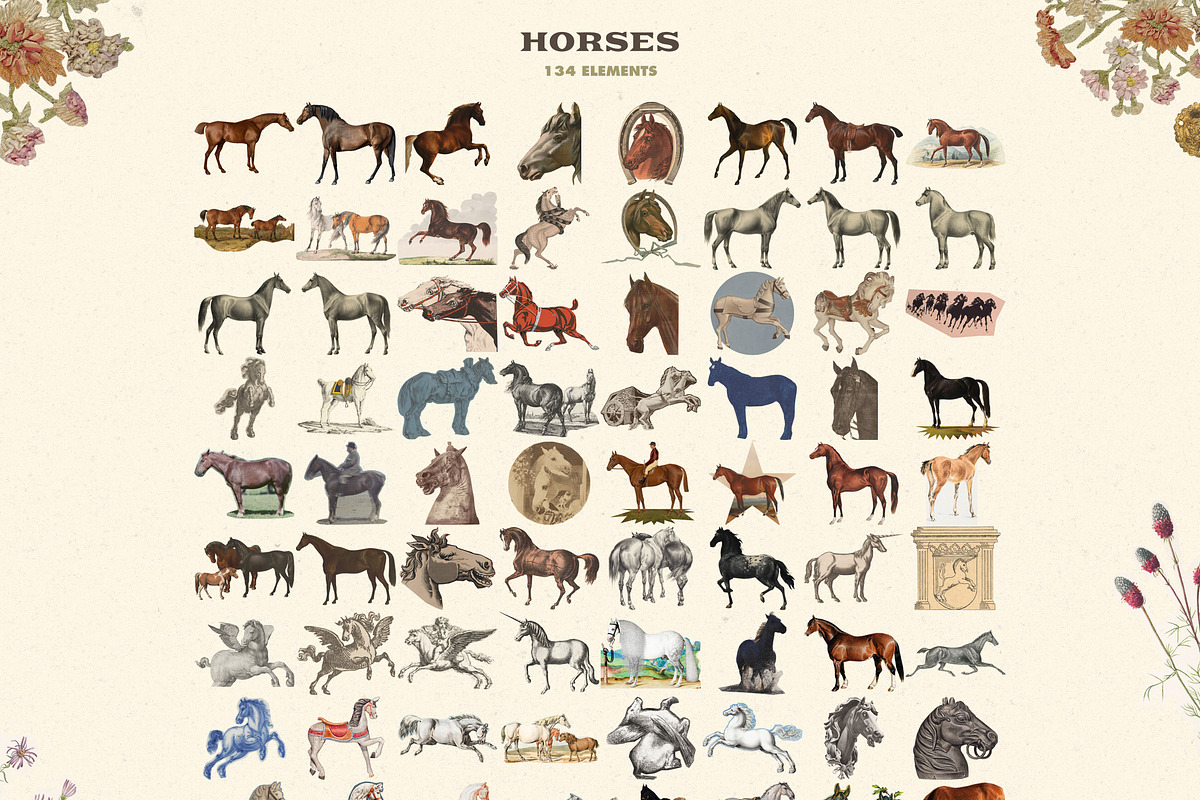 Horses - Mixed Media Collage Kit, an Object Graphic by Freezerondigital (Photo 9 of 14)