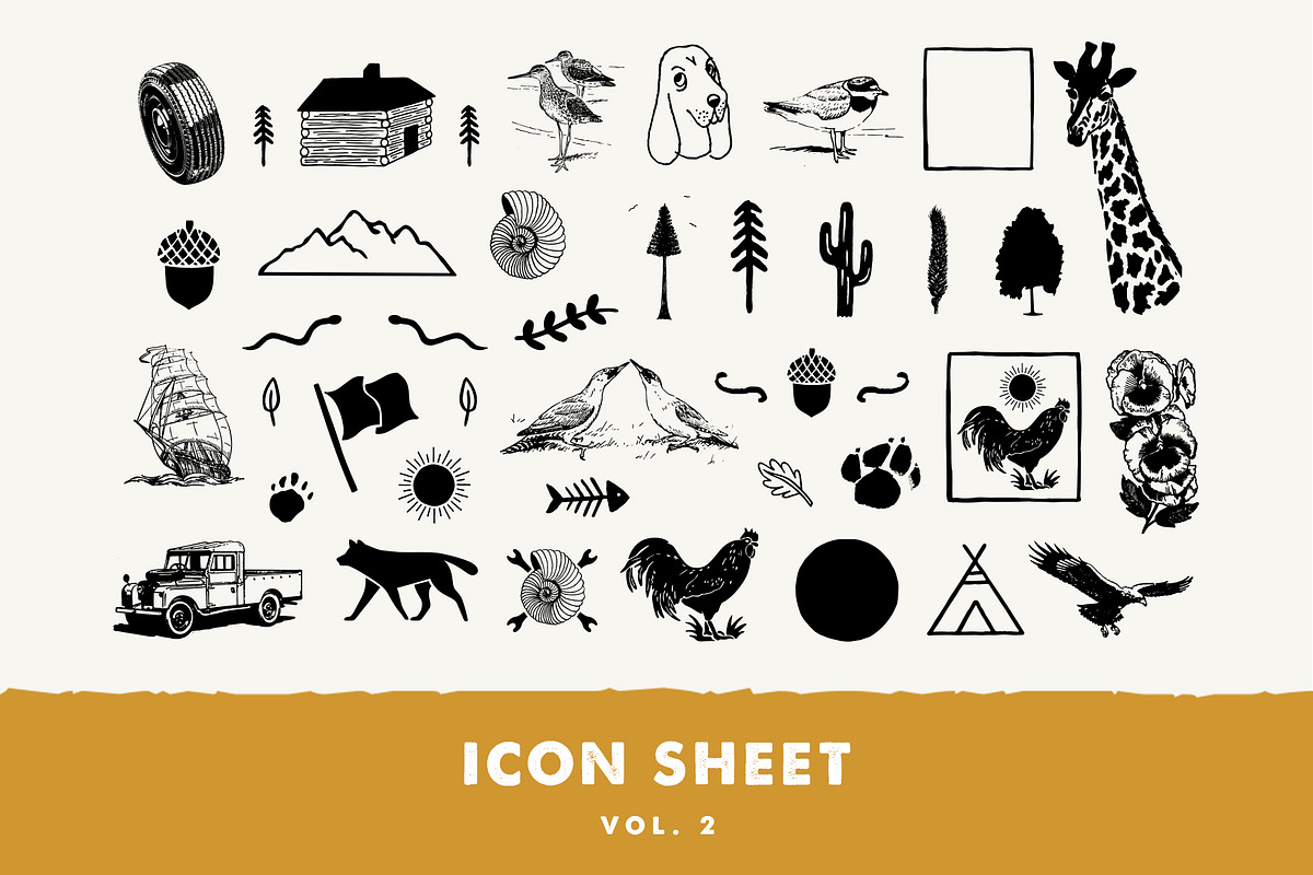 30 Rustic Hand Drawn Logos Vol 2, a Branding & Logo Template by Design Surplus (Photo 2 of 5)