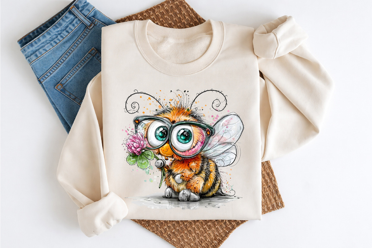 Whimsical Fuzzy Bee PNG Clipart, a Seasonal Illustration by Craft Nest (Photo 6 of 6)