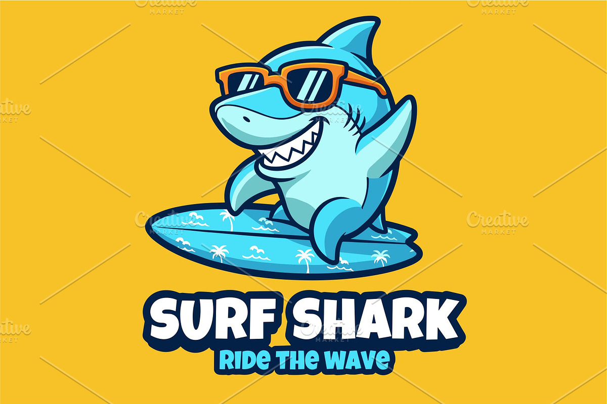 Ride the Wave Shark, an Animal Illustration by Izdihaar_Studio (Photo 1 of 3)