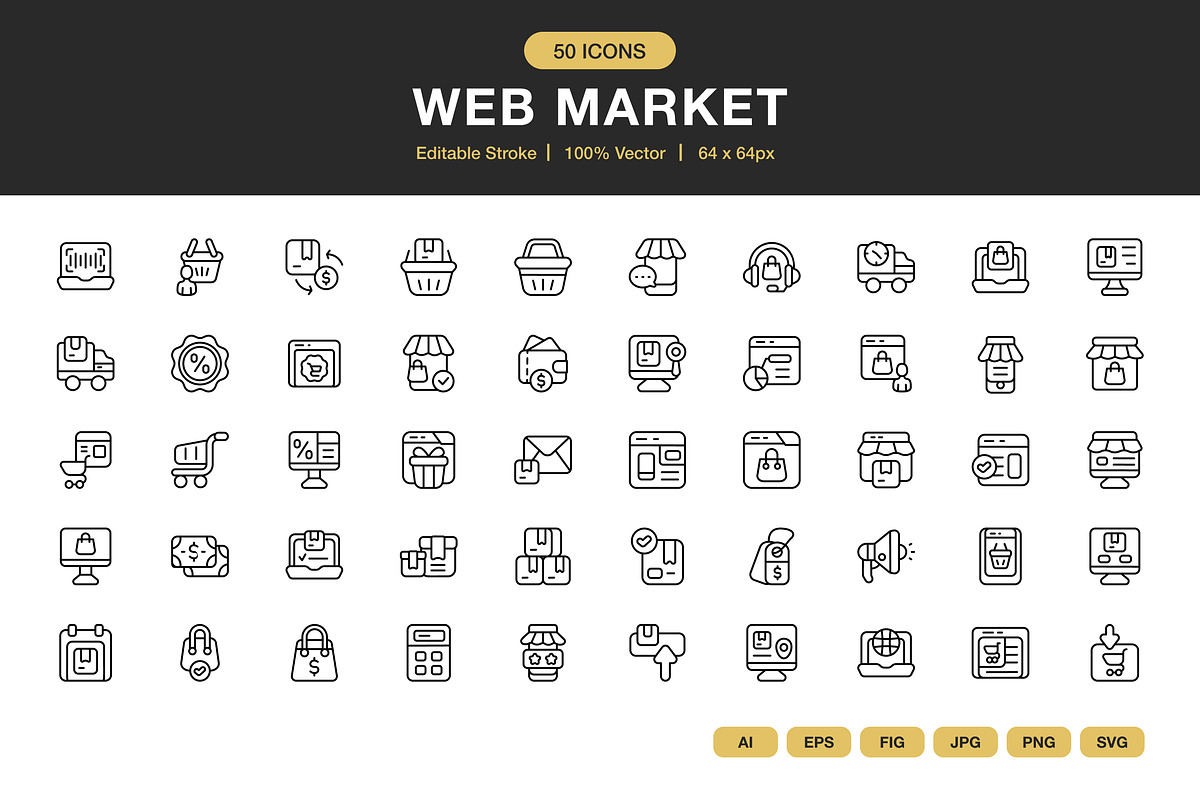 Web Market Icons, an Icon by Spacepixel Creative