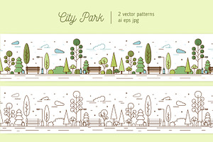 City park seamless patterns, a Pattern Graphic by Good Studio