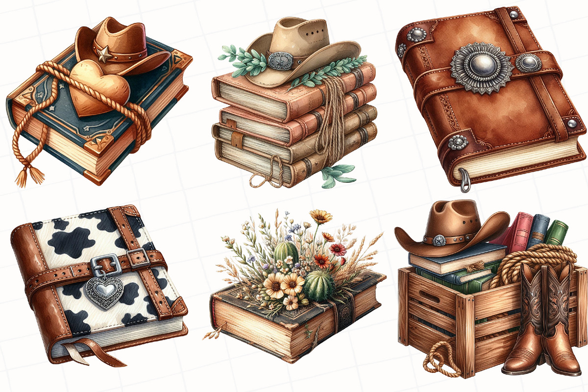 Western Cowgirl Book Clipart, an Illustration by OK Design (Photo 3 of 5)