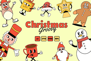 Christmas Groovy Illustration