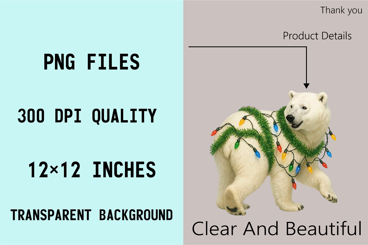 Christmas Polar Bear Clipart, an Illustration by SVGArt (Photo 5 of 8)