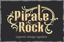 Pirate rock - vintage layered font