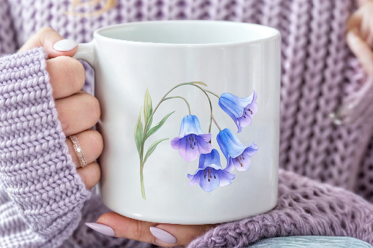 Watercolor Bluebell Flower Clipart, an Illustration by Dream Creation (Photo 6 of 7)