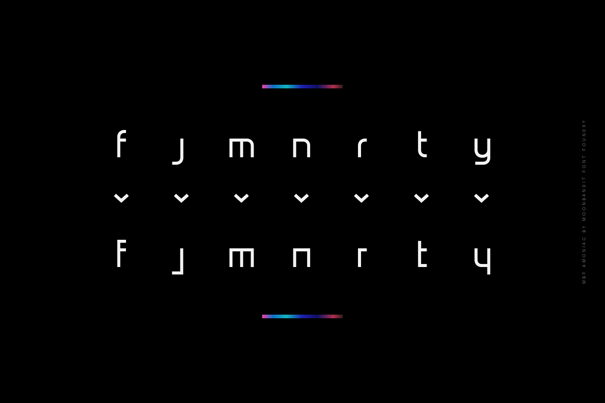 MBF Amoniac - future geometric font, a Sans Serif Font by MoonBandit (Photo 6 of 8)