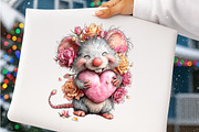 Watercolor Valentine Animals Clipart, an Illustration by SinaCreation (Thumbnail 10 of 11)