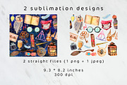 Magic school watercolor tumbler wrap, an Object Graphic by AnastasiaWatercolor (Thumbnail 3 of 5)