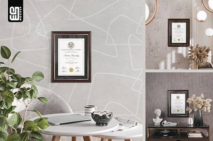 A4 Certificate Wall Frame Mockup
