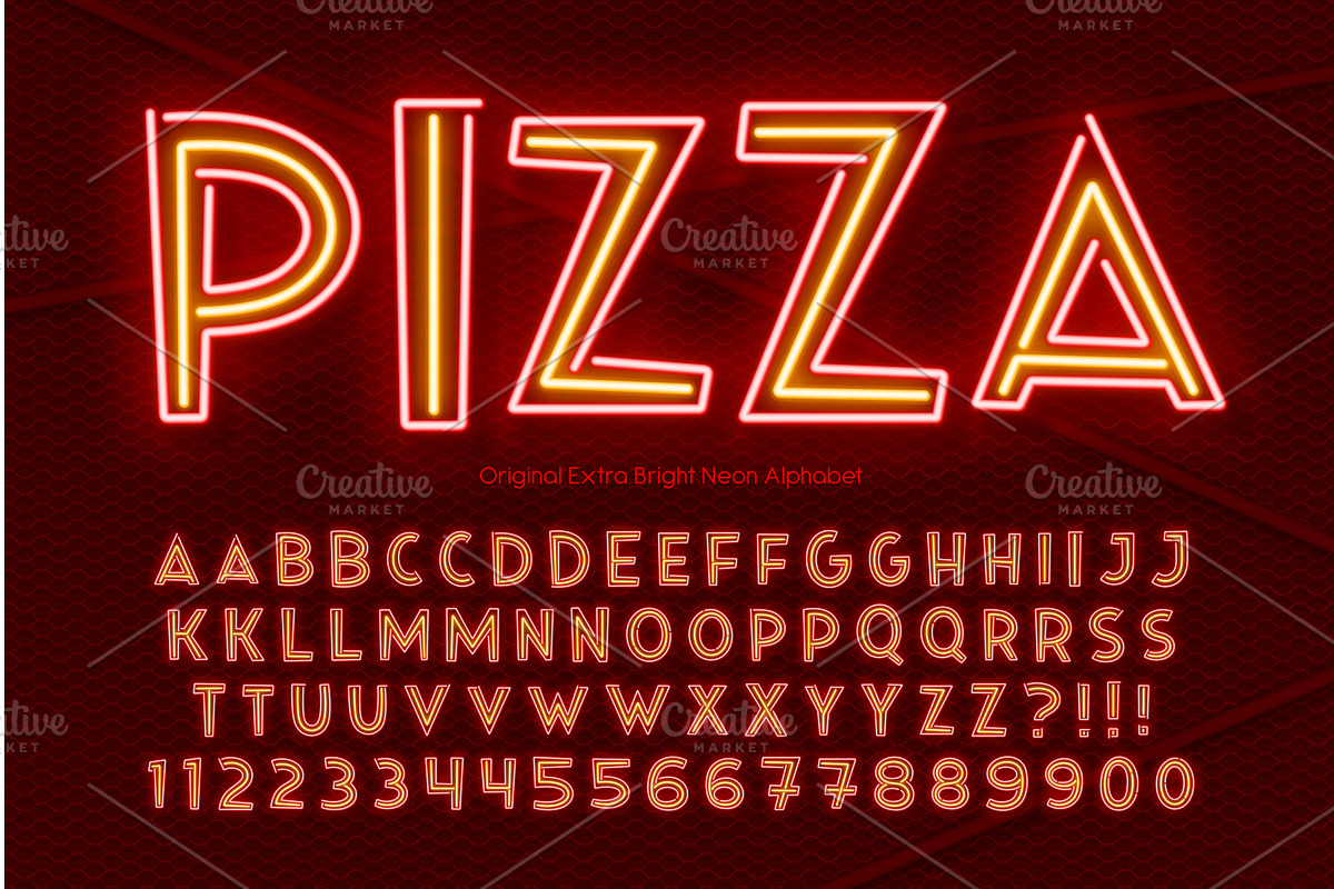 Neon light multicolored alphabet, a Texture Illustration by RevelStockart