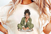 Cozy Reading Watercolor Clipart Set, an Illustration by DreamCafeArt (Thumbnail 5 of 6)