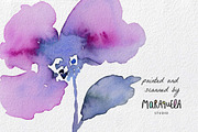 Abstract Flowers watercolor Clip art, an Illustration by MaraquelaStudio (Thumbnail 7 of 7)