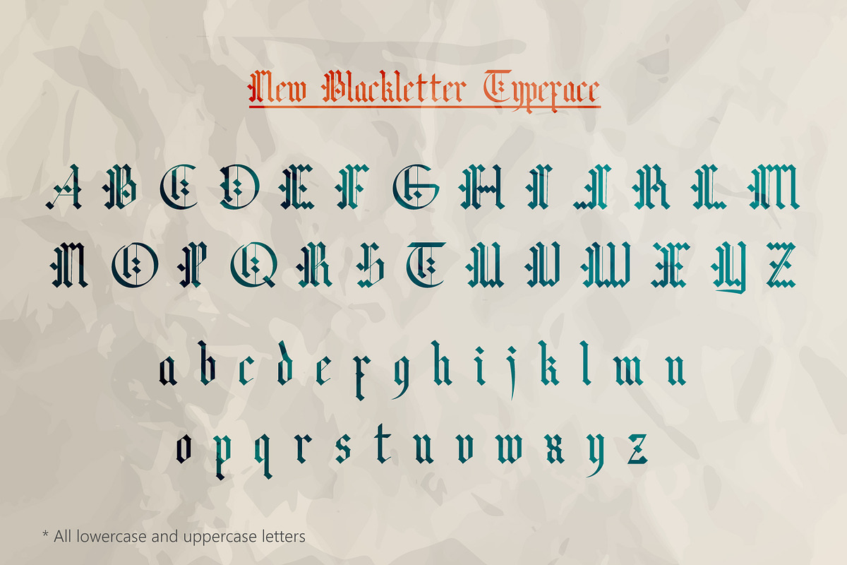 New Blackletter Typeface font. preview 2