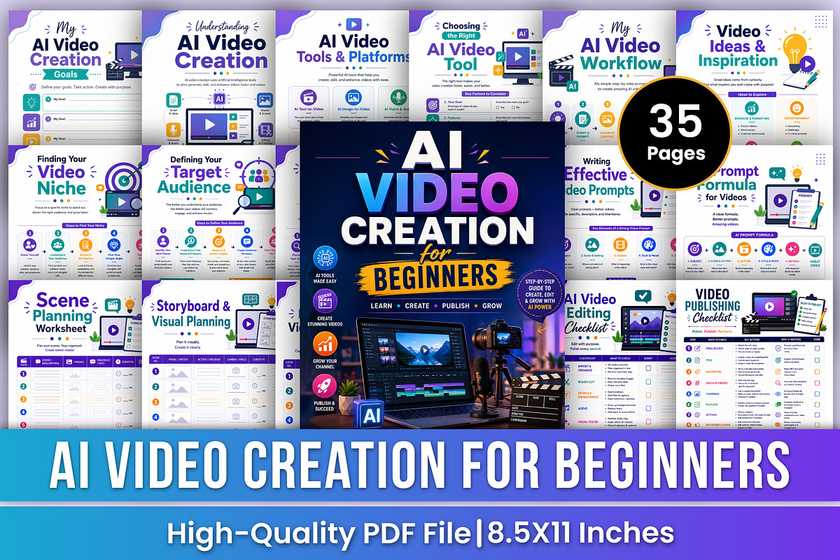 AI Video Creation for Beginners, a Stationery Template by Mustafiz (Photo 1 of 5)