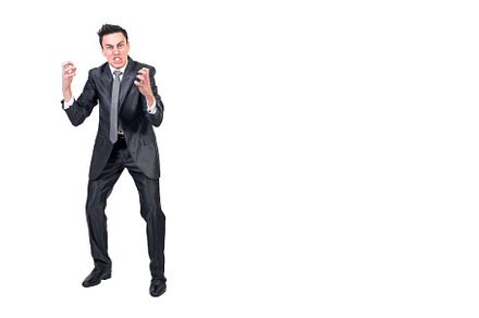 Hysterical businessman in suit in, a Business Photo by Iván Moreno STOCK PHOTO