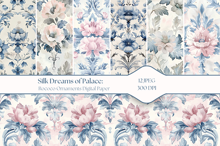 Watercolor Rococo Wallpaper Patterns